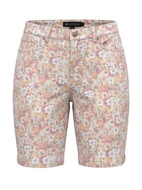 Gloria Vanderbilt Amanda Floral Womens Bermuda Shorts Pink & Yellow Size 10